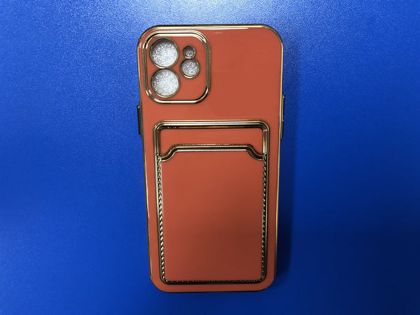 Electroplating Integrated Card Holder Leather Phone Case
